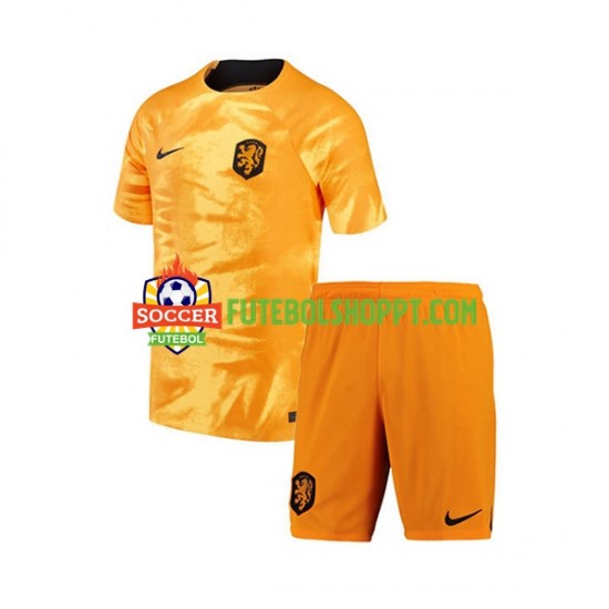 Camisola Júnior Países Baixos Principais Equipamento Mundial 2022 Manga Curta