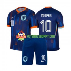 Camisola Júnior Países Baixos Memphis Depay 10 Alternativa Equipamento Euro 2024 Manga Curta