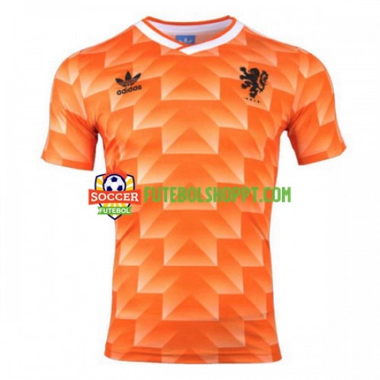 Camisola Homem Países Baixos 1988 Retro Principais Equipamento Manga Curta
