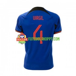Camisola Homem Países Baixos Virgil 4 Alternativa Equipamento Mundial 2022 Manga Curta
