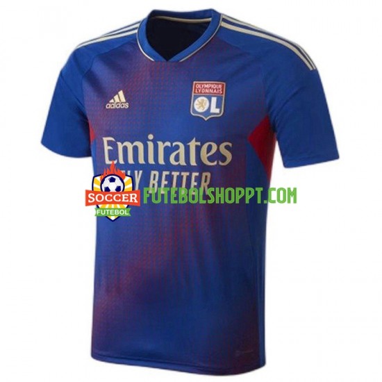 Camisola Homem Olympique Lyonnais Quarto Equipamento 2022-2023 Manga Curta