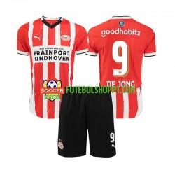 Camisola Júnior PSV Eindhoven DE JONG 9 Principais Equipamento 2024-2025 Manga Curta