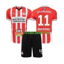 Camisola Júnior PSV Eindhoven Johan Bakayoko 11 Principais Equipamento 2024-2025 Manga Curta