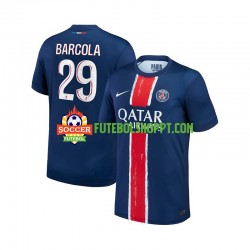 Camisola Homem Paris Saint-Germain Bradley Barcola 29 Principais Equipamento 2024-2025 Manga Curta