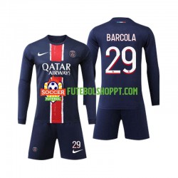 Camisola Júnior Paris Saint-Germain Bradley Barcola 29 Principais Equipamento 2024-2025 Manga Comprida