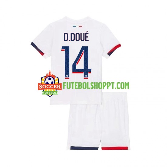 Camisola Júnior Paris Saint-Germain Desire Doue 14 Alternativa Equipamento 2024-2025 Manga Curta