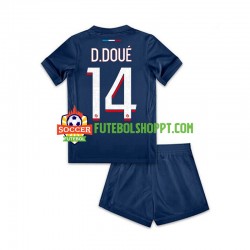 Camisola Júnior Paris Saint-Germain Desire Doue 14 Principais Equipamento 2024-2025 Manga Curta
