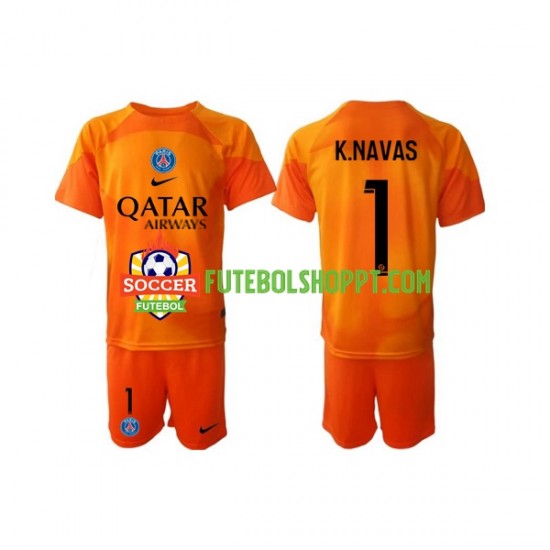 Camisola Júnior Paris Saint-Germain Keylor Navas 1 Guarda-redes Alternativa Equipamento 2022-2023 Manga Curta