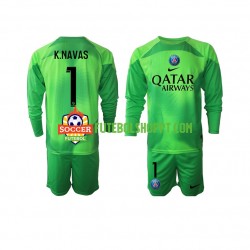 Camisola Júnior Paris Saint-Germain Keylor Navas 1 Guarda-redes Principais Equipamento 2022-2023 Manga Comprida