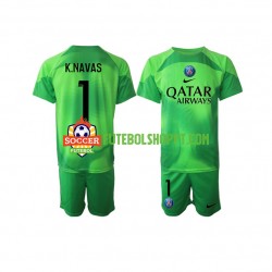 Camisola Júnior Paris Saint-Germain Keylor Navas 1 Guarda-redes Principais Equipamento 2022-2023 Manga Curta