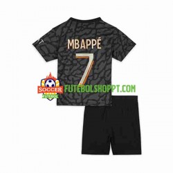 Camisola Júnior Paris Saint-Germain Mbappé Kylian 7 Terceiro Equipamento 2023-2024 Manga Curta