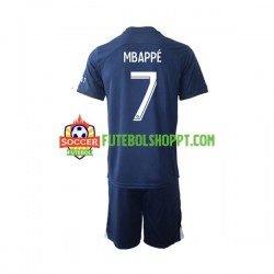 Camisola Júnior Paris Saint-Germain Mbappé 7 Principais Equipamento 2022-2023 Manga Curta