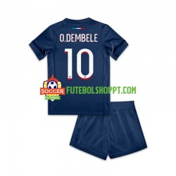 Camisola Júnior Paris Saint-Germain Ousmane Dembele 10 Principais Equipamento 2024-2025 Manga Curta