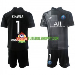 Camisola Júnior Paris Saint-Germain PSG Keylor Navas 1 Guarda-redes Alternativa Equipamento 2021-2022 Manga Curta