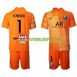 Camisola Júnior Paris Saint-Germain PSG Keylor Navas 1 Guarda-redes Principais Equipamento 2021-2022 Manga Curta