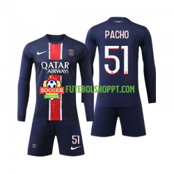 Camisola Júnior Paris Saint-Germain Pacho 51 Principais Equipamento 2024-2025 Manga Comprida