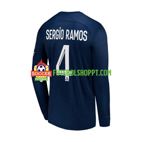 Camisola Homem Paris Saint-Germain Sergio Ramos 4 Principais Equipamento 2022-2023 Manga Comprida