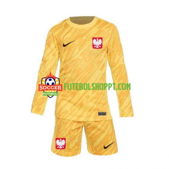 Camisola Júnior Polónia Guarda-redes Principais Equipamento Euro 2024 Manga Comprida