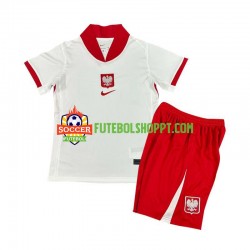 Camisola Júnior Polónia Principais Equipamento Euro 2024 Manga Curta