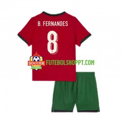 Camisola Júnior Portugal Bruno Fernandes 8 Principais Equipamento Euro 2024 Manga Curta