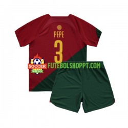 Camisola Júnior Portugal PEPE 3 Principais Equipamento Mundial 2022 Manga Curta Camisola Júnior Portugal PEPE 3 Principais Equipamento Mundial 2022 Manga Curta