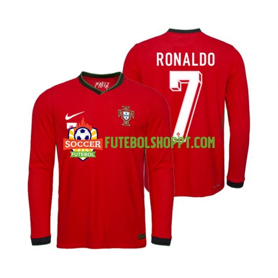 Camisola Homem Portugal Ronaldo 7 Principais Equipamento Euro 2024 Manga Comprida