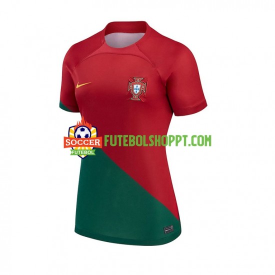 Camisola Mulher Portugal Principais Equipamento Mundial 2022 Manga Curta