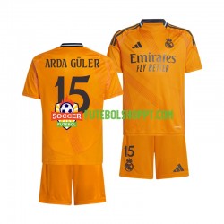 Camisola Júnior Real Madrid Arda Guler 15 Alternativa Equipamento 2024-2025 Manga Curta
