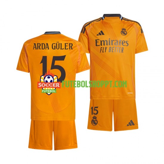 Camisola Júnior Real Madrid Arda Guler 15 Alternativa Equipamento 2024-2025 Manga Curta
