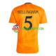 Camisola Homem Real Madrid BELLINGHAM 5 Alternativa Equipamento 2024-2025 Manga Curta