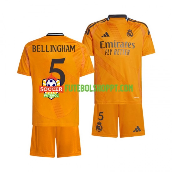 Camisola Júnior Real Madrid BELLINGHAM 5 Alternativa Equipamento 2024-2025 Manga Curta