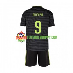 Camisola Júnior Real Madrid Benzema 9 Terceiro Equipamento 2022-2023 Manga Curta