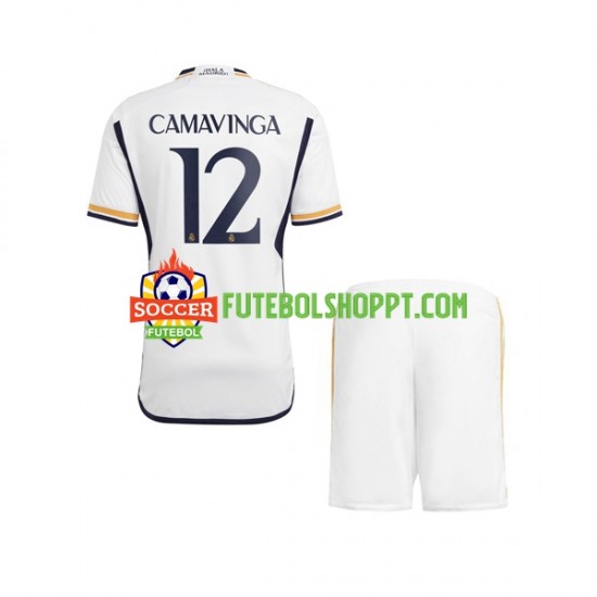 Camisola Júnior Real Madrid Camavinga 12 Principais Equipamento 2023-2024 Manga Curta