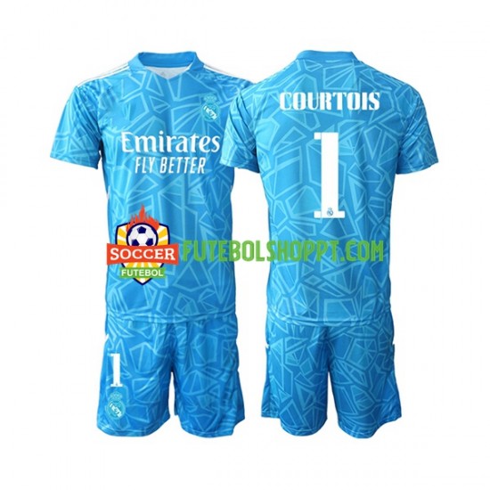 Camisola Júnior Real Madrid Courtois 1 Guarda-redes Principais Equipamento 2022-2023 Manga Curta