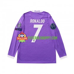 Camisola Homem Real Madrid Cristiano Ronaldo 7 2016 Retro Alternativa Equipamento Manga Comprida