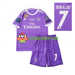 Camisola Júnior Real Madrid Cristiano Ronaldo 7 2016 Retro Alternativa Equipamento Manga Curta