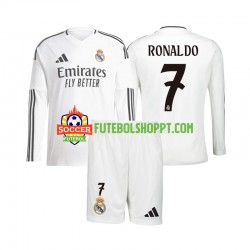 Camisola Júnior Real Madrid Cristiano Ronaldo 7 Principais Equipamento 2024-2025 Manga Comprida