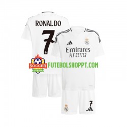 Camisola Júnior Real Madrid Cristiano Ronaldo 7 Principais Equipamento 2024-2025 Manga Curta