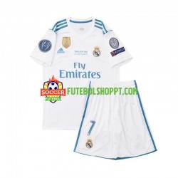 Camisola Júnior Real Madrid Cristiano Ronaldo 7 2017 Retro Principais Equipamento Manga Curta