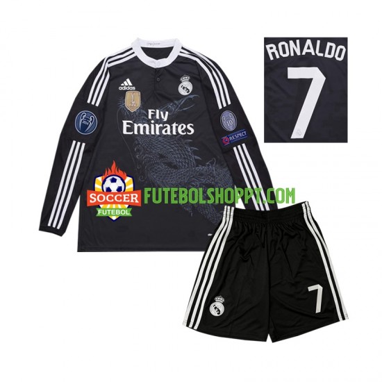Camisola Júnior Real Madrid Cristiano Ronaldo 7 2014 Retro Terceiro Equipamento Manga Comprida
