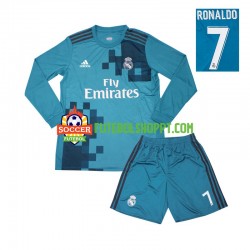 Camisola Júnior Real Madrid Cristiano Ronaldo 7 2017 Retro Terceiro Equipamento Manga Comprida