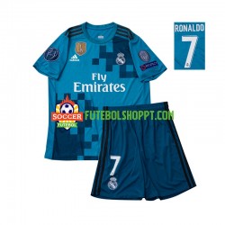 Camisola Júnior Real Madrid Cristiano Ronaldo 7 2017 Retro Terceiro Equipamento Manga Curta