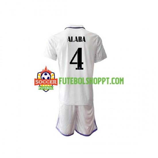 Camisola Júnior Real Madrid David Alaba 4 Principais Equipamento 2022-2023 Manga Curta