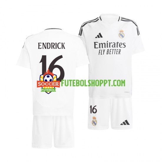 Camisola Júnior Real Madrid ENDRICK 16 Principais Equipamento 2024-2025 Manga Curta