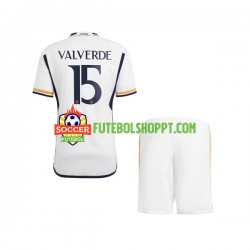 Camisola Júnior Real Madrid Federico Valverde 15 Principais Equipamento 2023-2024 Manga Curta