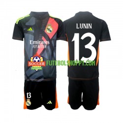 Camisola Júnior Real Madrid Andriy Lunin 13 Guarda-redes Alternativa Equipamento 2024-2025 Manga Curta