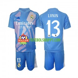 Camisola Júnior Real Madrid Andriy Lunin 13 Guarda-redes Principais Equipamento 2024-2025 Manga Curta