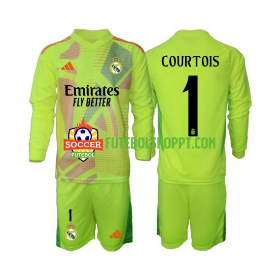 Camisola Júnior Real Madrid COURTOIS 1 Guarda-redes Quarto Equipamento 2024-2025 Manga Comprida