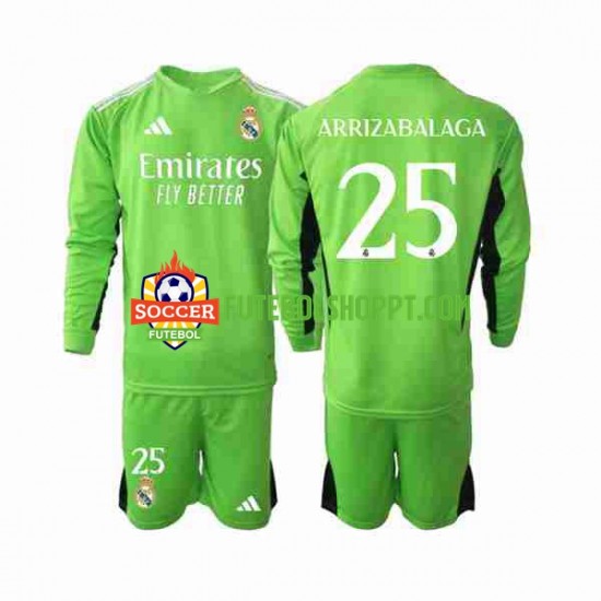 Camisola Júnior Real Madrid Kepa Arrizabalaga 25 Guarda-redes Principais Equipamento 2023-2024 Manga Comprida