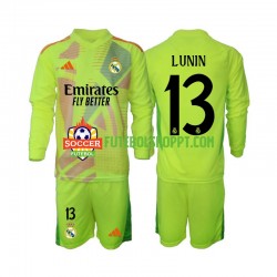 Camisola Júnior Real Madrid Lunin 13 Guarda-redes Quarto Equipamento 2024-2025 Manga Comprida